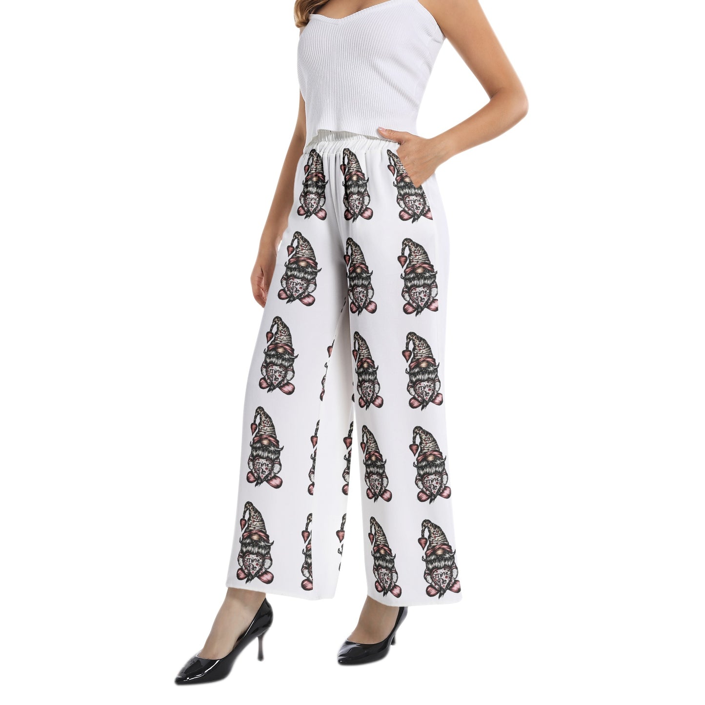 Elastic Waist Wide Leg Pant
