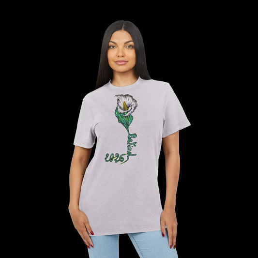 Acid Washed Floral Tee - Vintage Style Graphic T-Shirt for Casual Wear