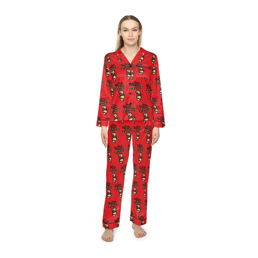 Women's Satin Pajamas (AOP)