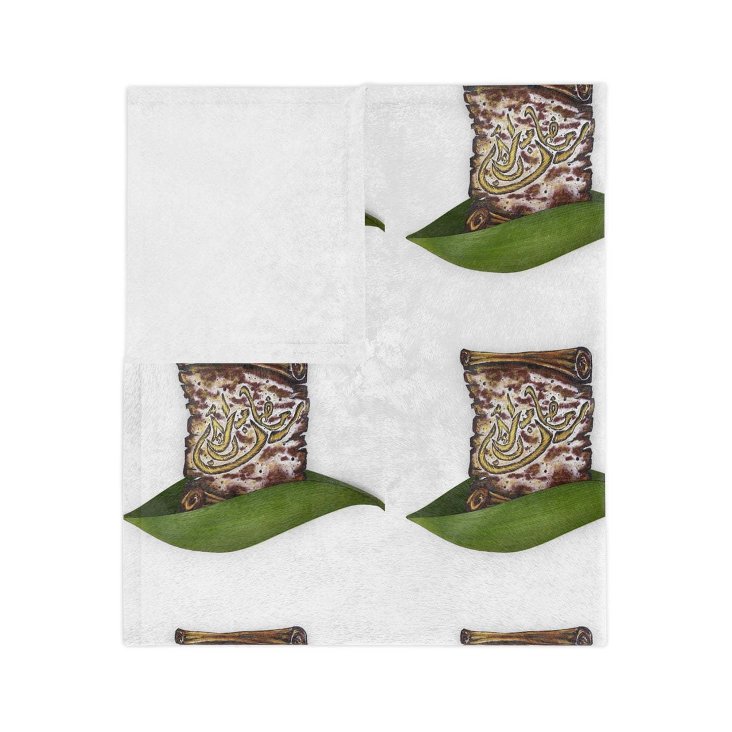 Velveteen Microfiber Blanket — Patterned Leaf & Seed Pillow Cozy Throw