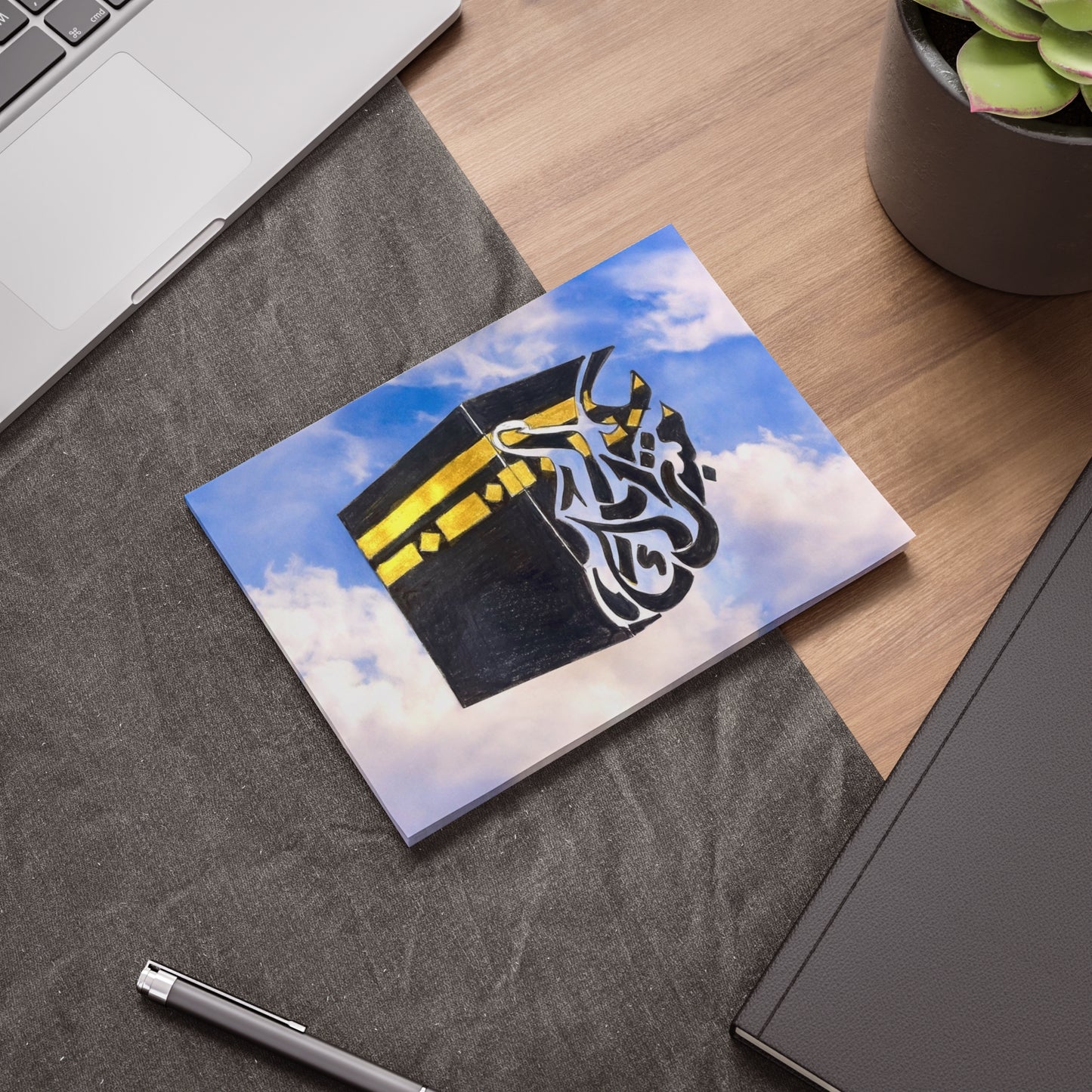Post-it Note Pad — Kaaba Cloud Design with Arabic Calligraphy