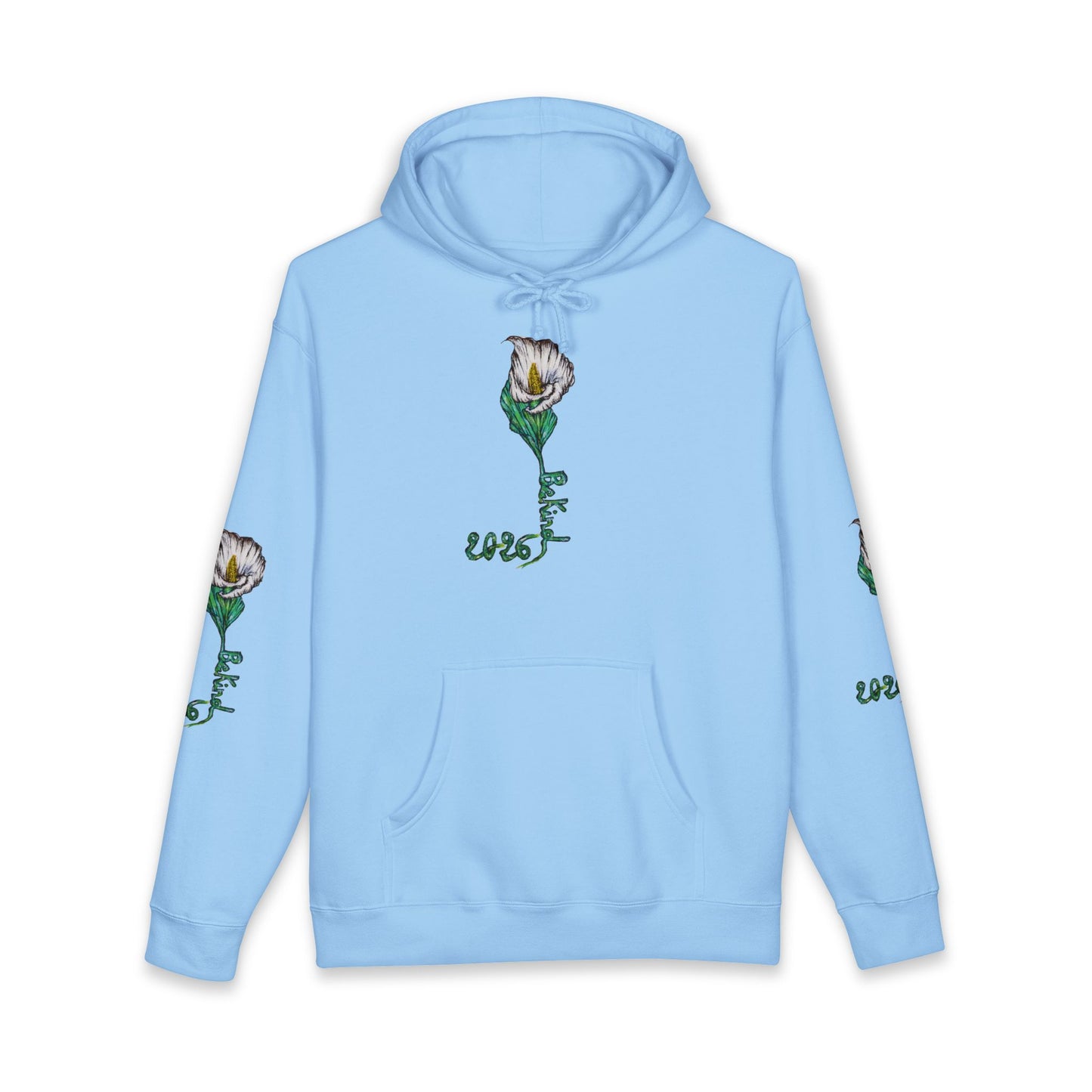 Be Kind Floral Hoodie - Unisex Heavyweight Sweatshirt