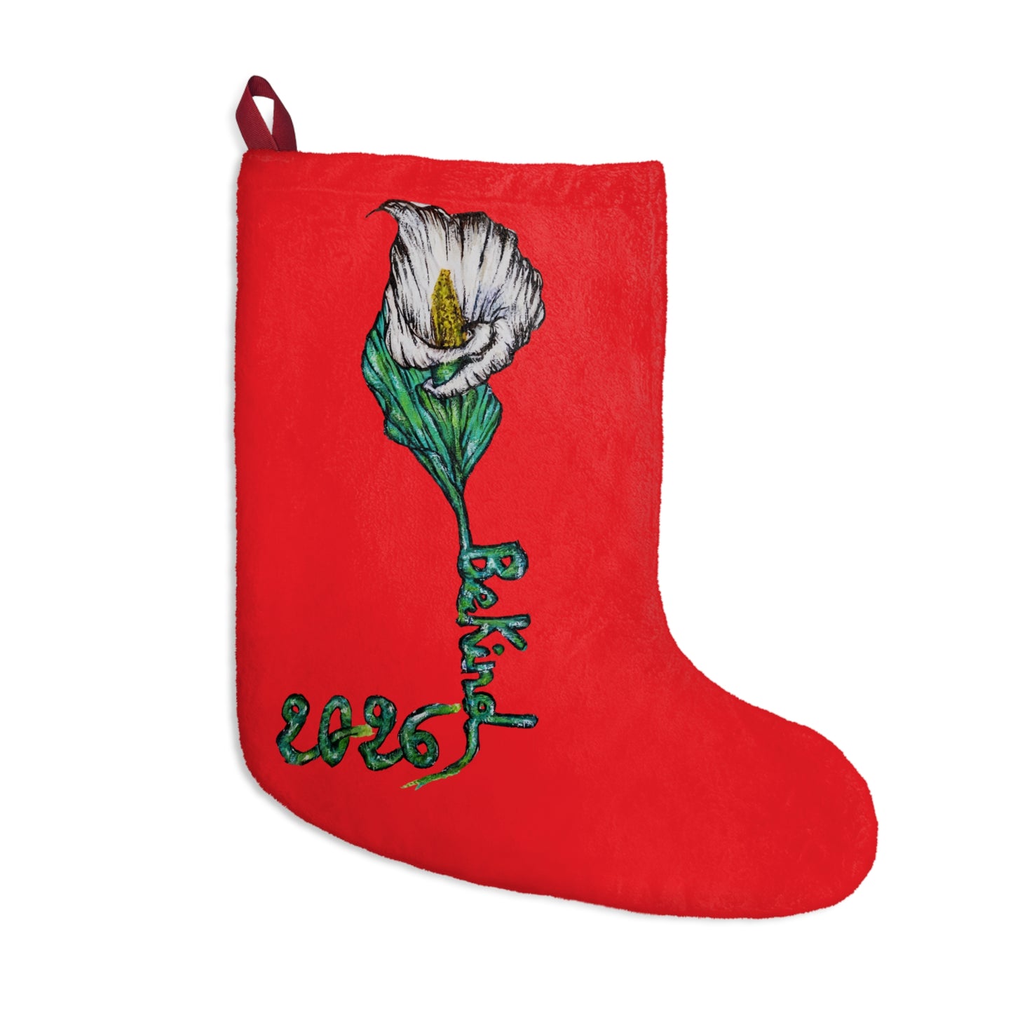 Be Kind Floral Christmas Stocking