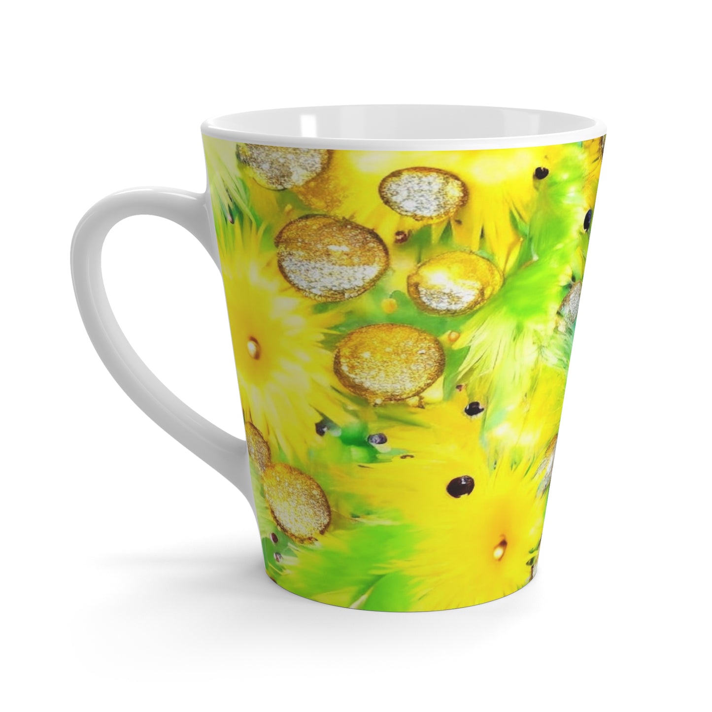 Sunflower Latte Mug — Bright Yellow Floral Coffee Cup