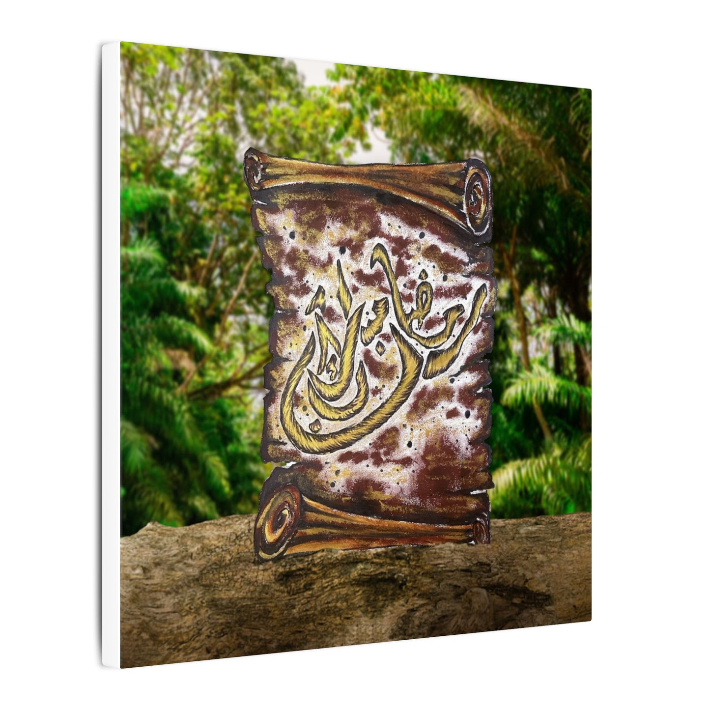 Matte Stretched Canvas Wall Art — Arabic Calligraphy Scroll Design