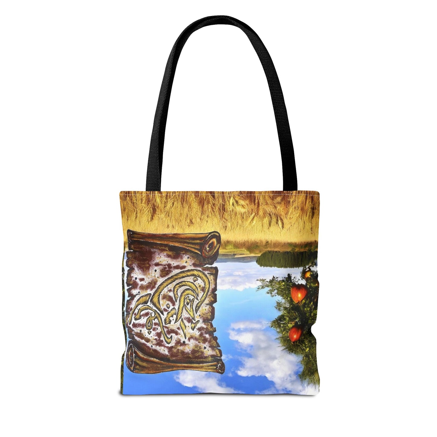 Tote Bag — Scenic Arabic Calligraphy Scroll Design