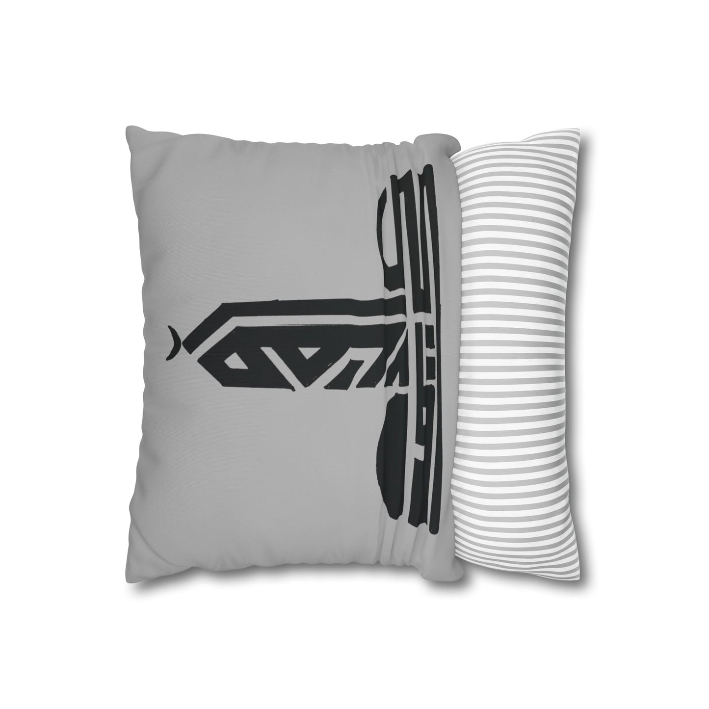 Elegant Square Poly Canvas Pillowcase with Modern Abstract Design