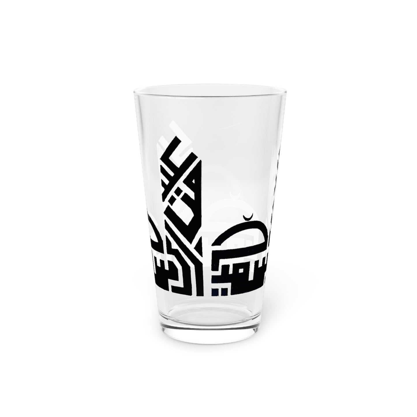 Cultural Art Pint Glass - 16oz Black Design for Home & Parties
