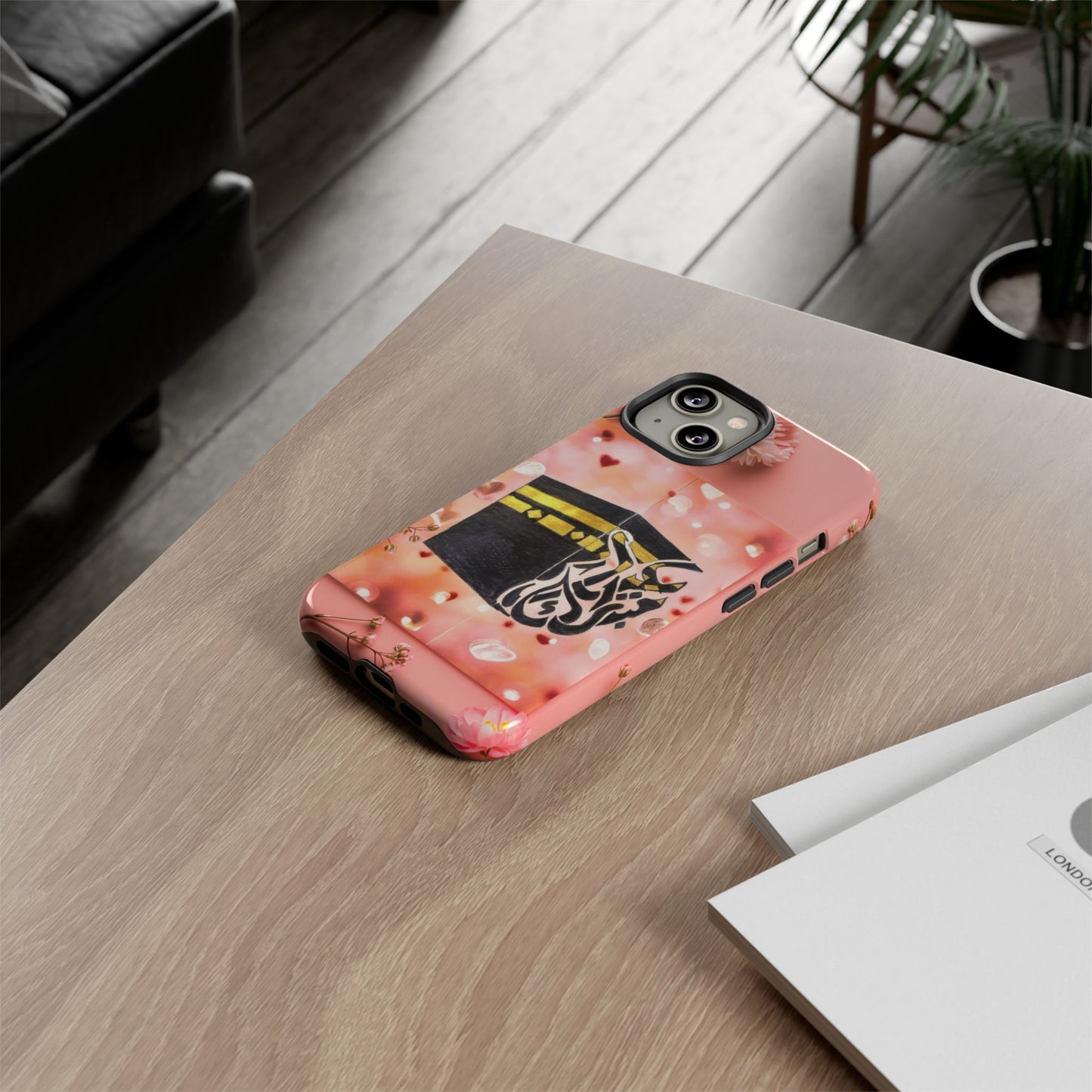 Kaaba Floral Phone Case – Pink Islamic Shrine Design