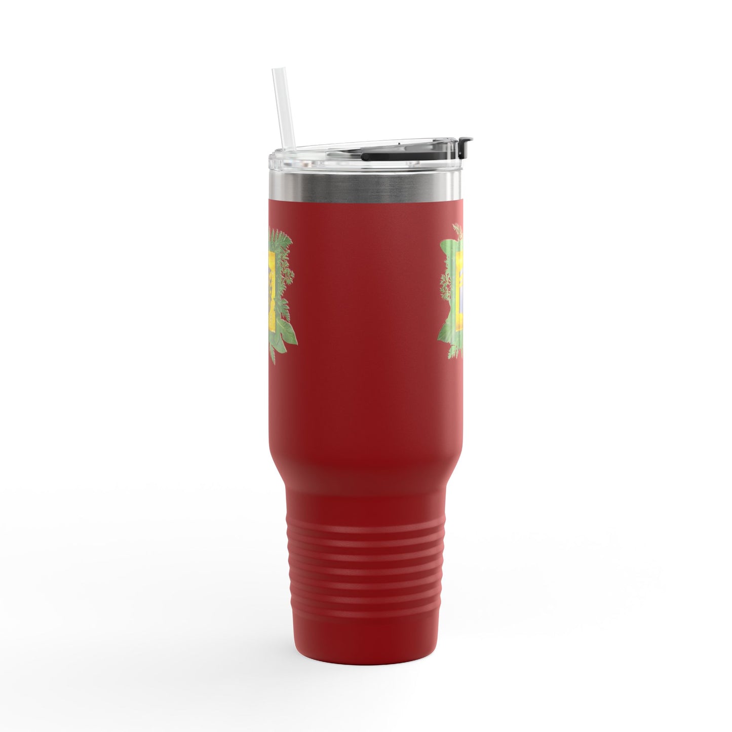 40oz Insulated Travel Mug — Tropical Hibiscus Floral Logo Design