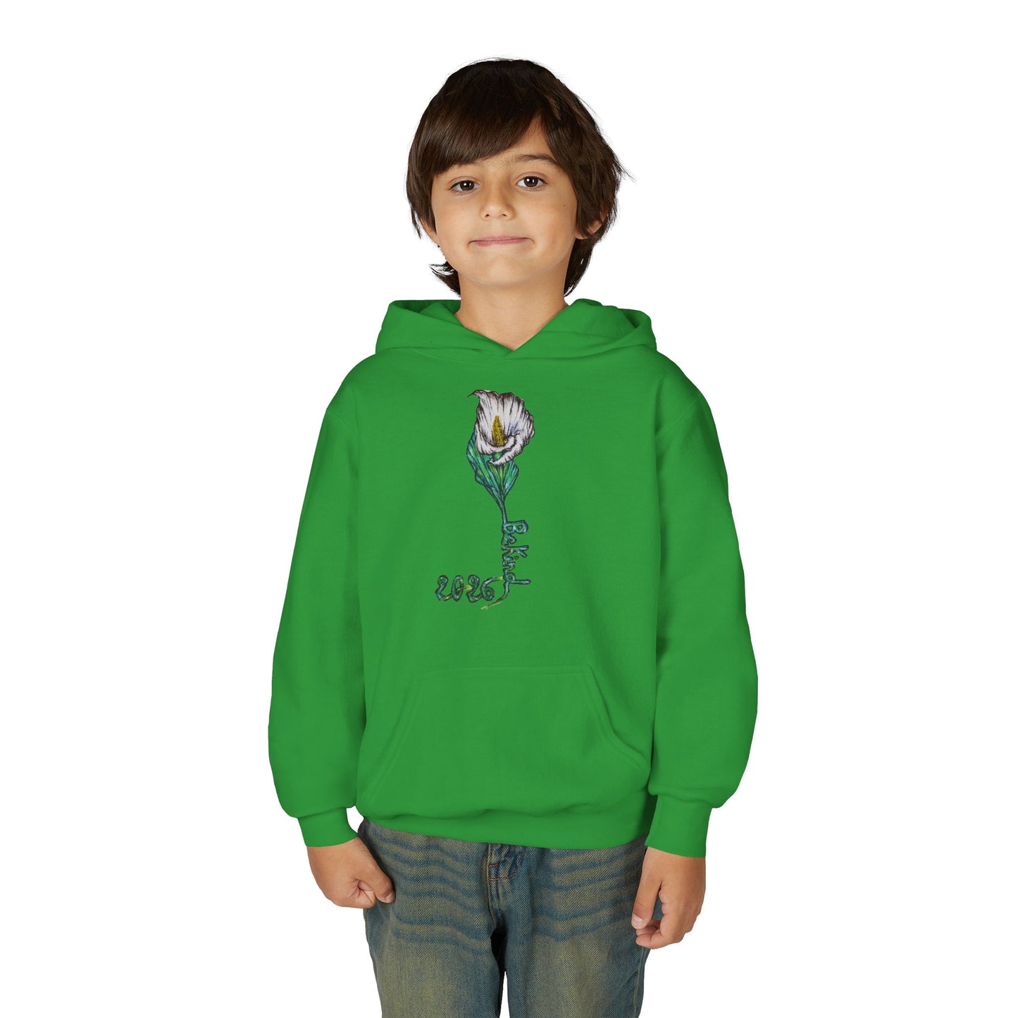 Botanical Youth Hoodie with Floral Design