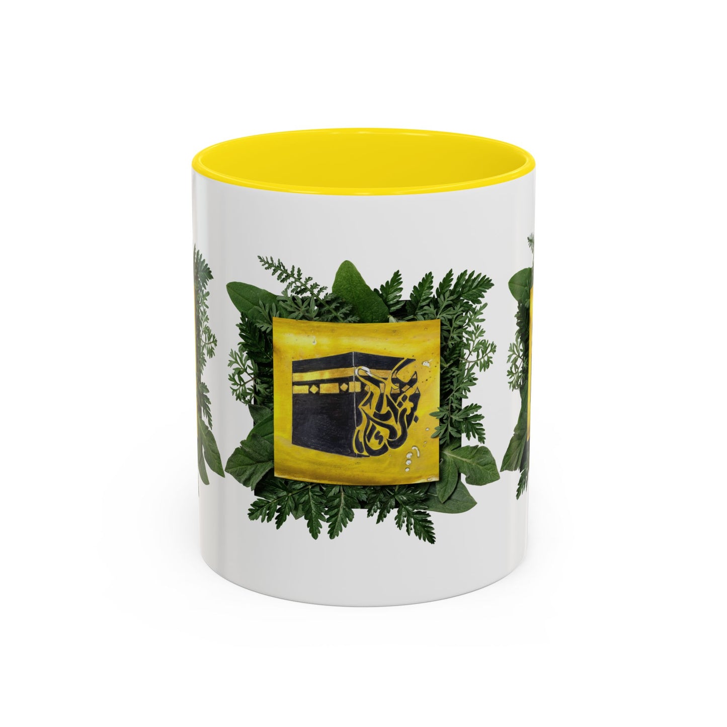 Kaaba Floral Accent Coffee Mug — Islamic Pilgrimage Hajj Umrah Gift (11/15 oz)