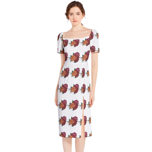 Split Thigh Midi Bodycon Dress