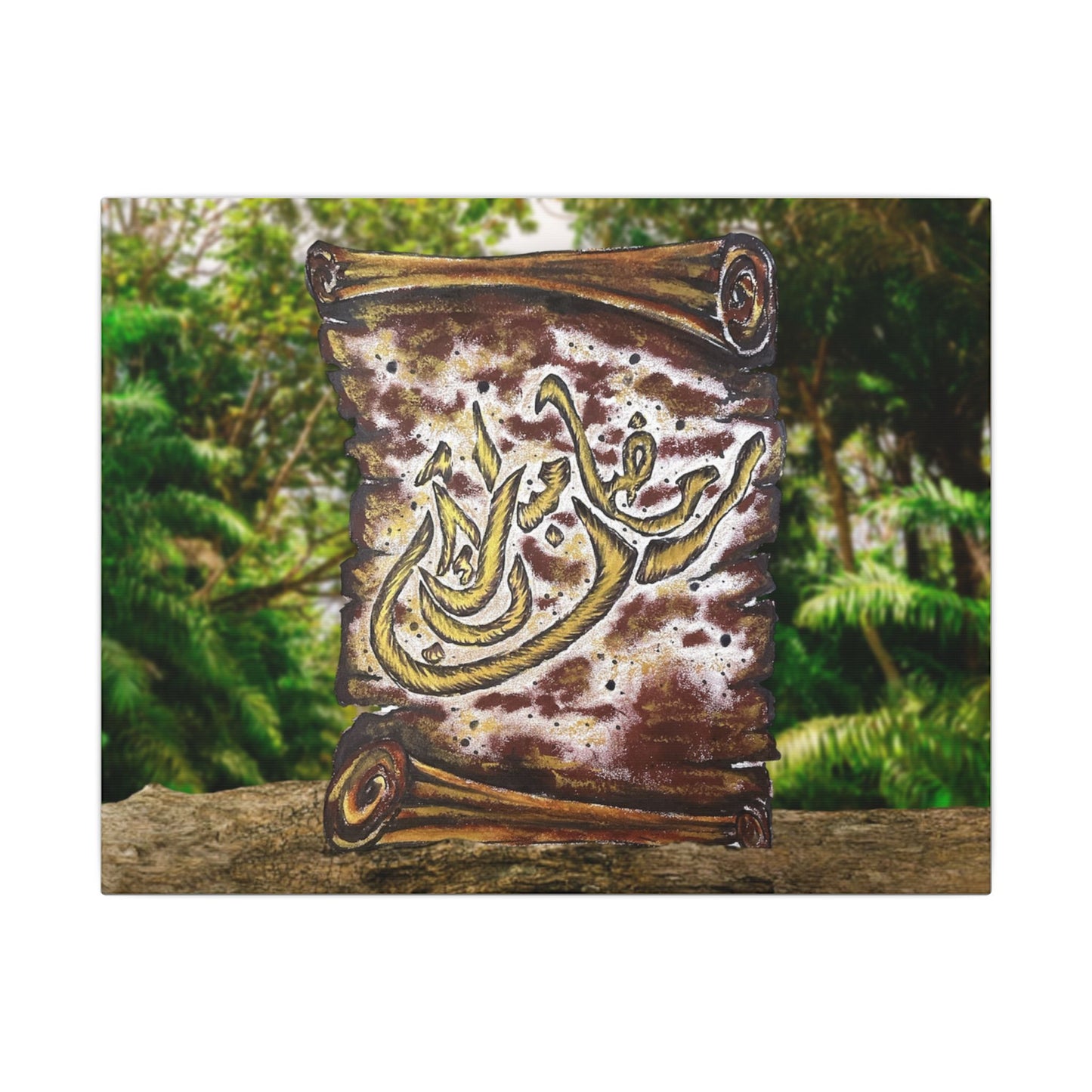 Matte Stretched Canvas Wall Art — Arabic Calligraphy Scroll Design