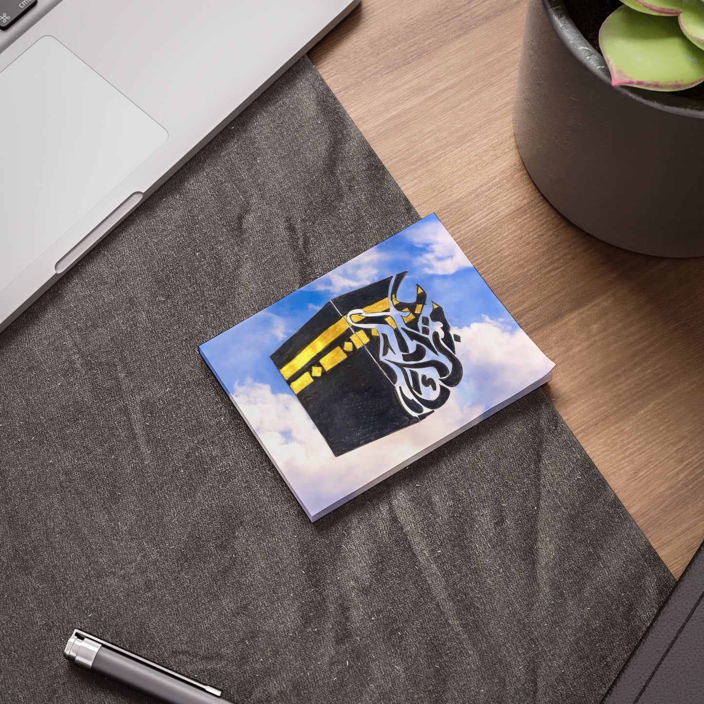Post-it Note Pad — Kaaba Cloud Design with Arabic Calligraphy