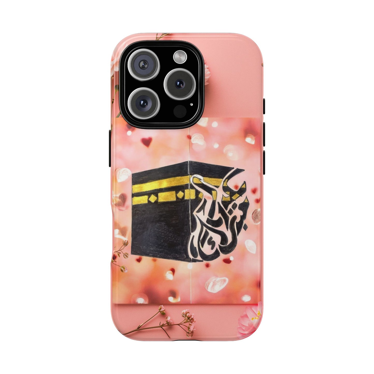 Kaaba Floral Phone Case – Pink Islamic Shrine Design