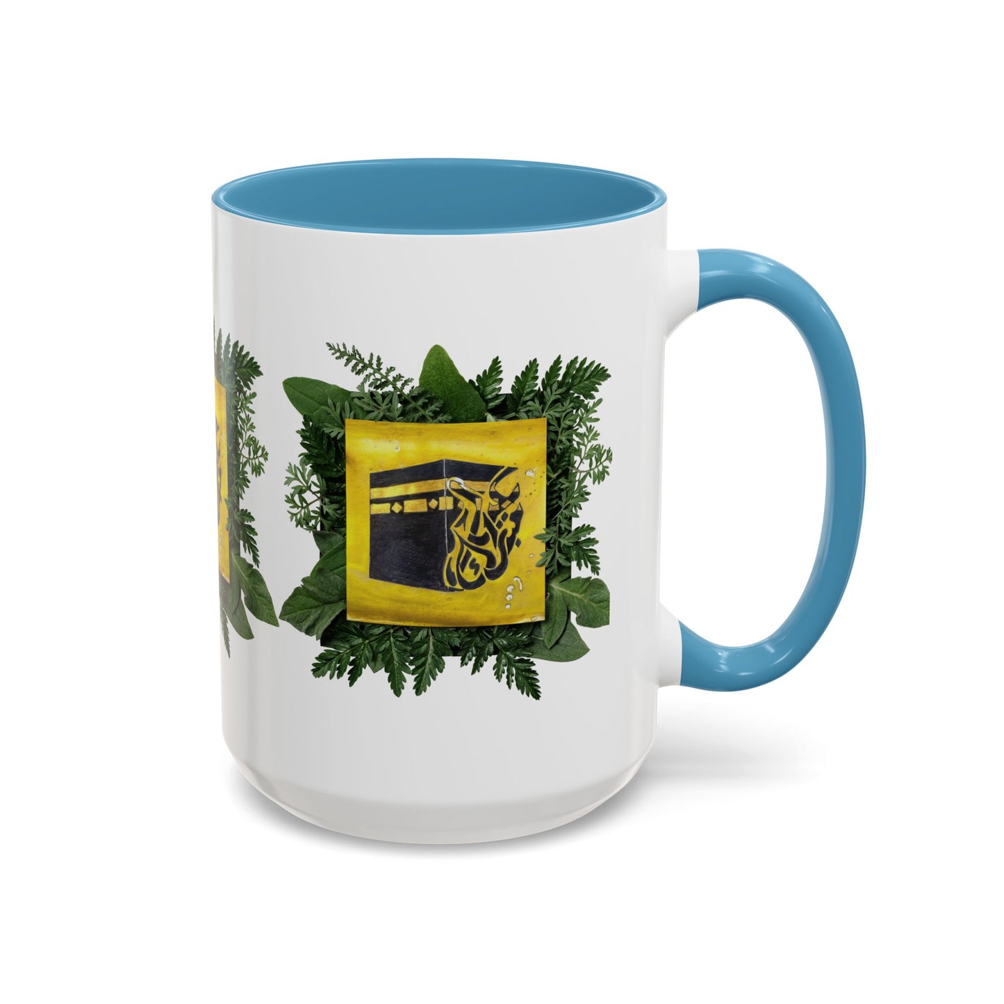 Kaaba Floral Accent Coffee Mug — Islamic Pilgrimage Hajj Umrah Gift (11/15 oz)