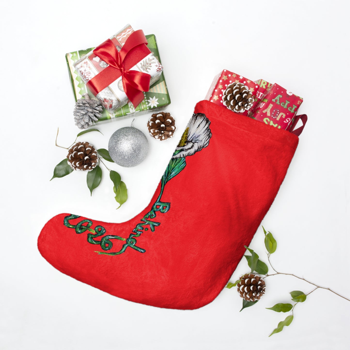 Be Kind Floral Christmas Stocking