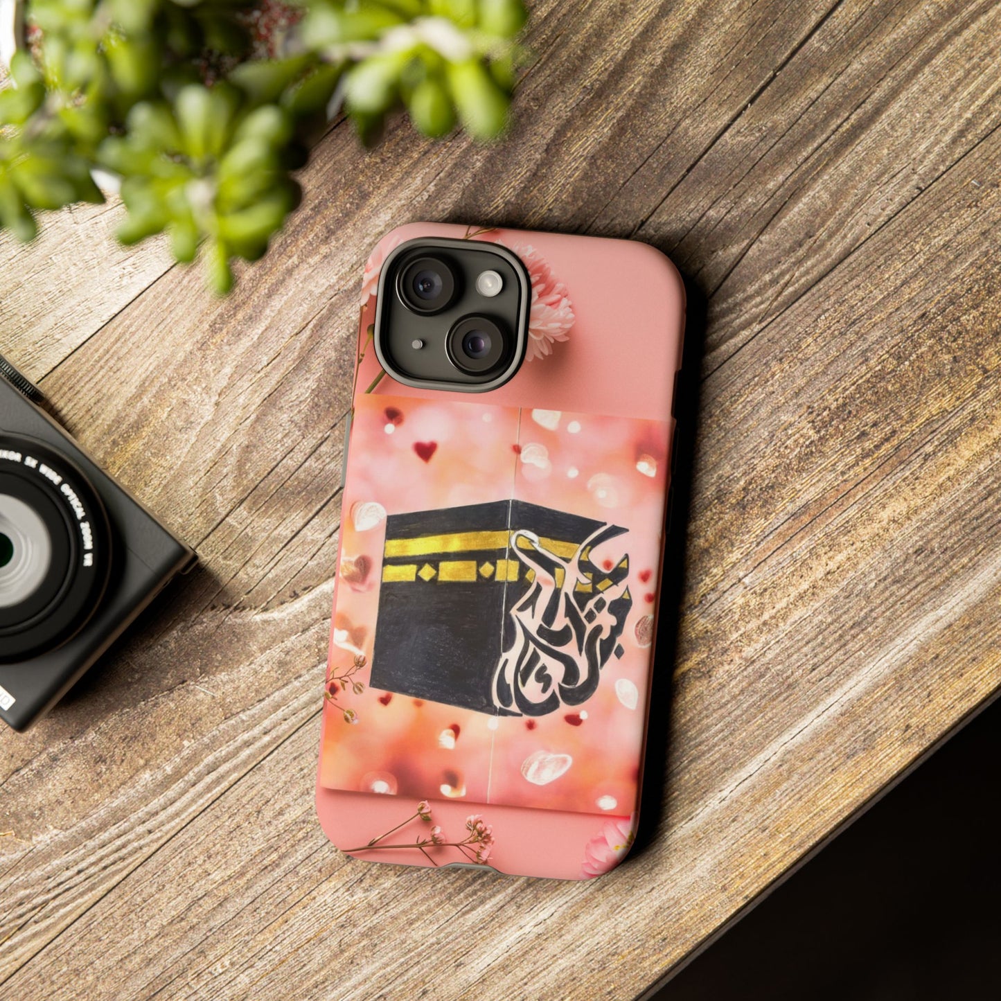 Kaaba Floral Phone Case – Pink Islamic Shrine Design