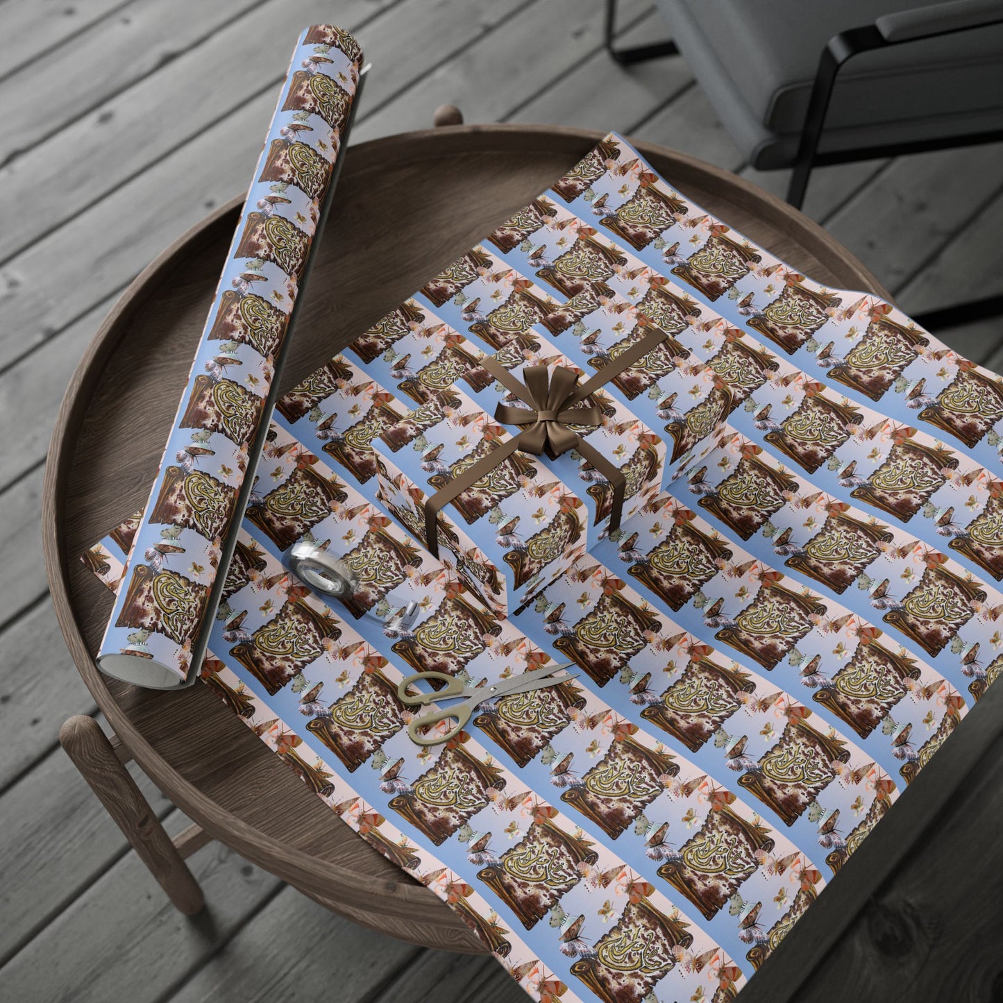 Wrapping Paper Roll — Cute Brown Tabby Cat Pattern Gift Wrap (Pet Lover Holiday & Birthday)