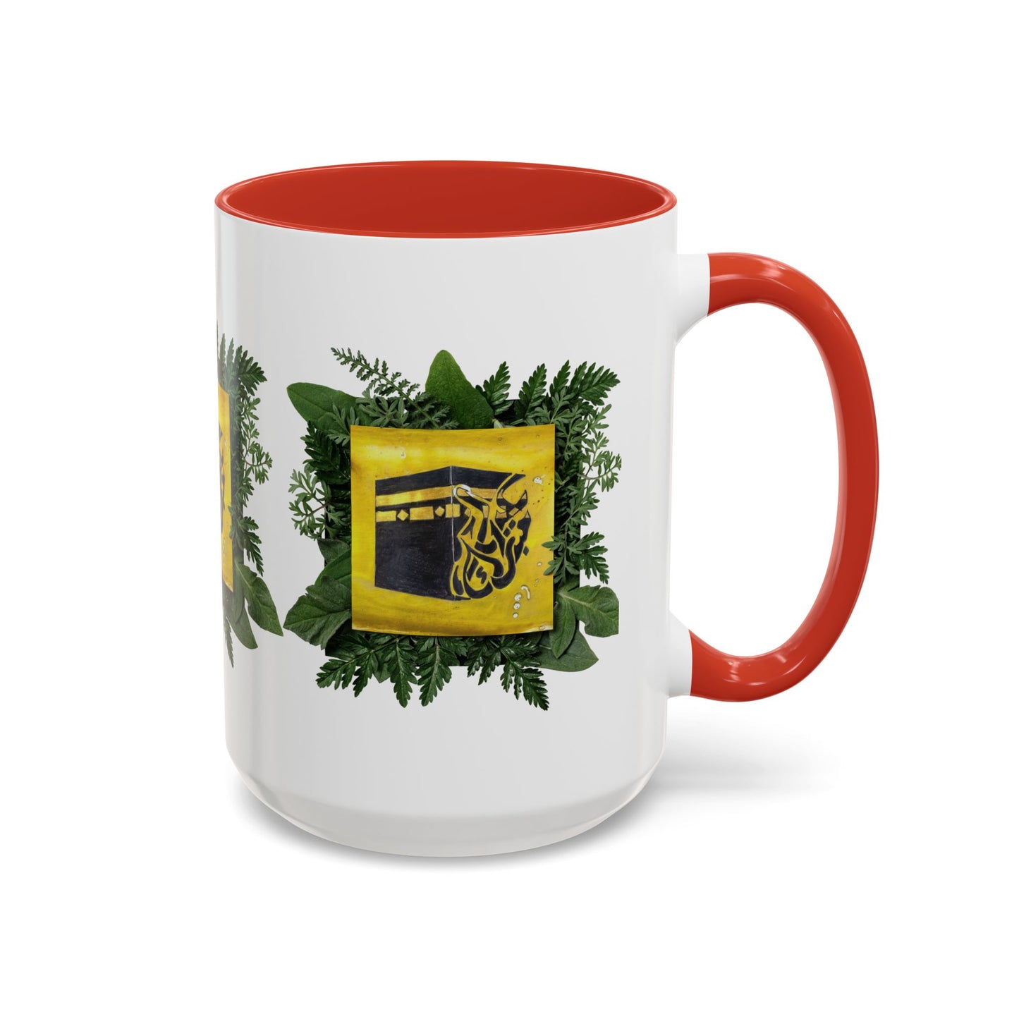 Kaaba Floral Accent Coffee Mug — Islamic Pilgrimage Hajj Umrah Gift (11/15 oz)