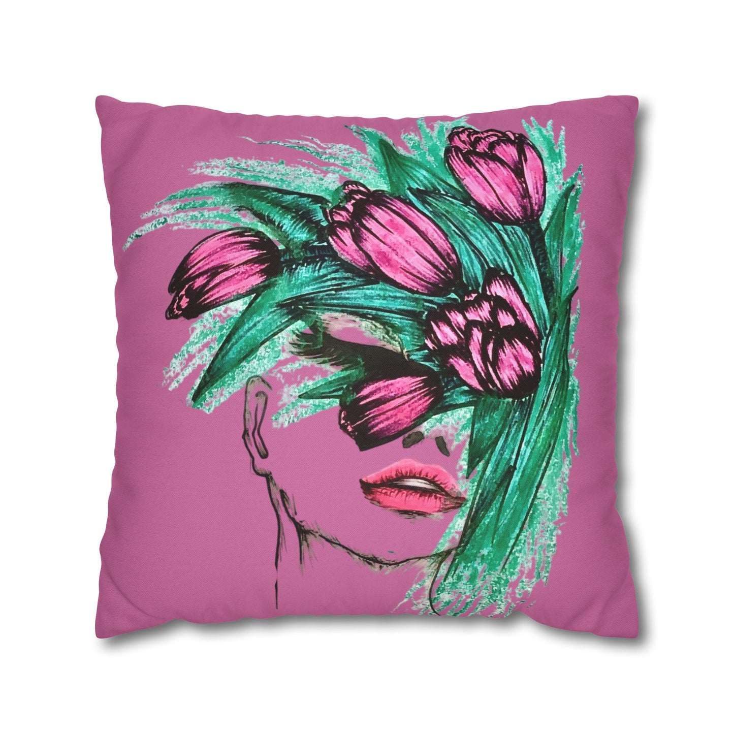 Spun Polyester Square Pillowcase