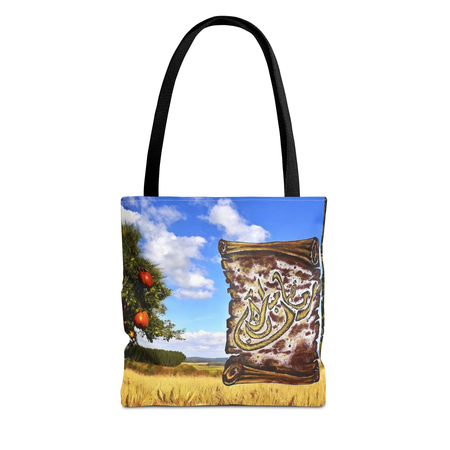 Tote Bag — Scenic Arabic Calligraphy Scroll Design