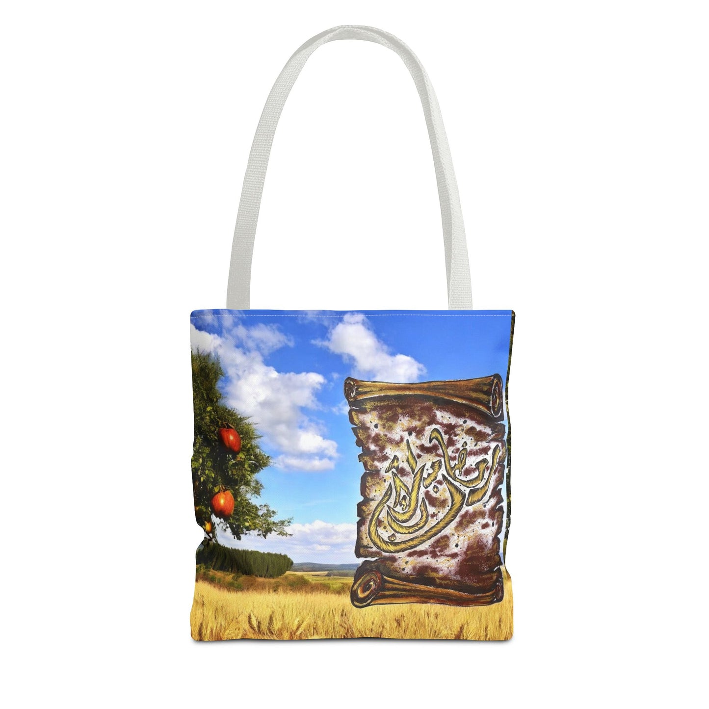 Tote Bag — Scenic Arabic Calligraphy Scroll Design