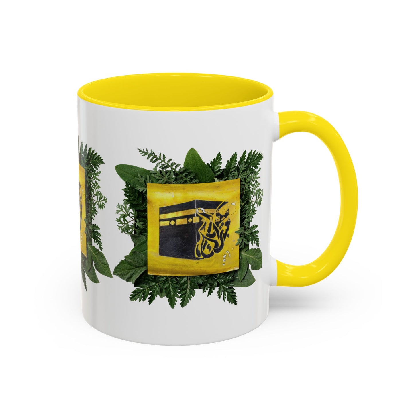 Kaaba Floral Accent Coffee Mug — Islamic Pilgrimage Hajj Umrah Gift (11/15 oz)