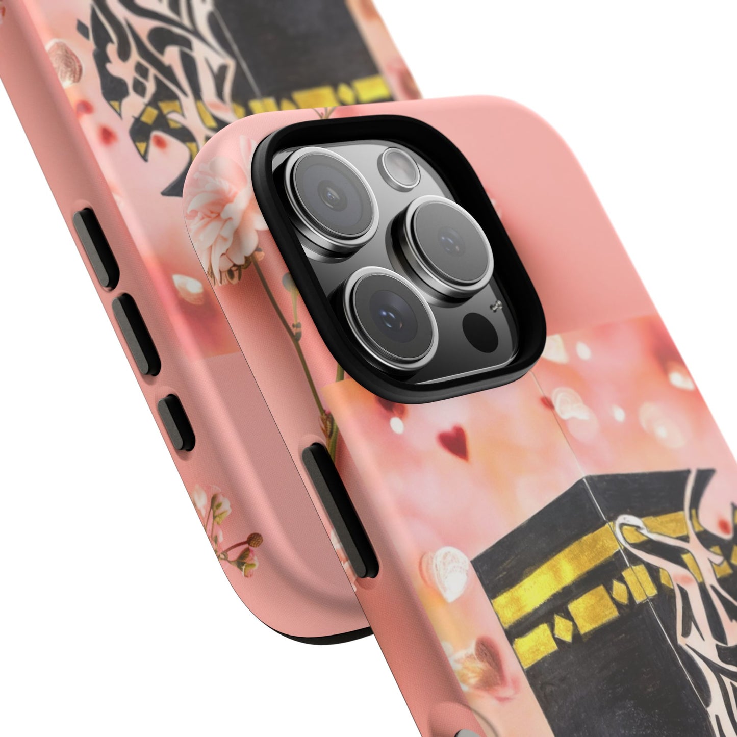 Kaaba Floral Phone Case – Pink Islamic Shrine Design