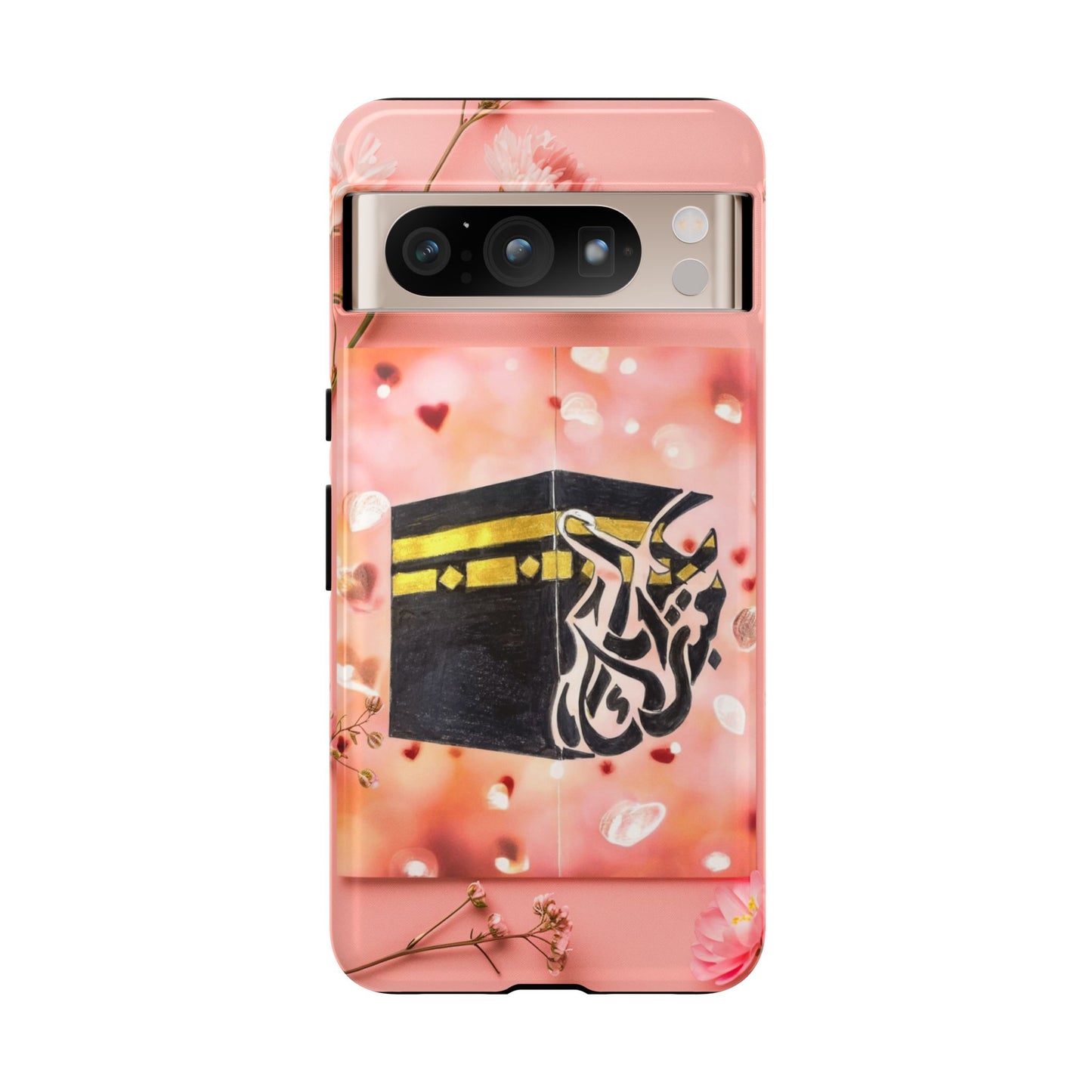Kaaba Floral Phone Case – Pink Islamic Shrine Design