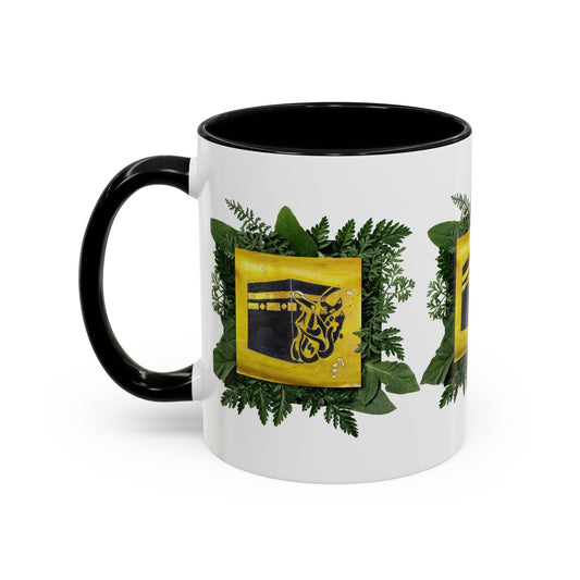Kaaba Floral Accent Coffee Mug — Islamic Pilgrimage Hajj Umrah Gift (11/15 oz)