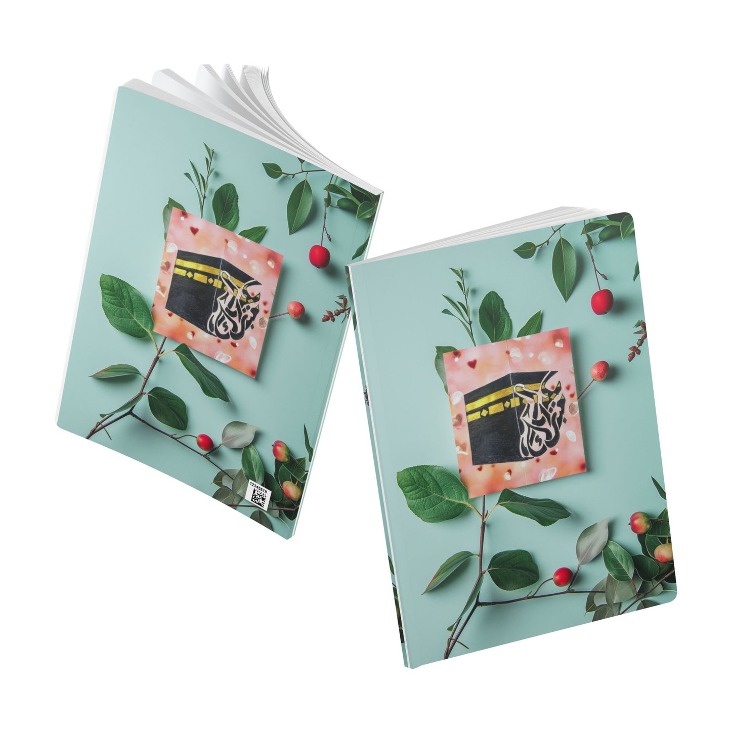 Islamic Kaaba Softcover Journal — Floral Pilgrimage Notebook