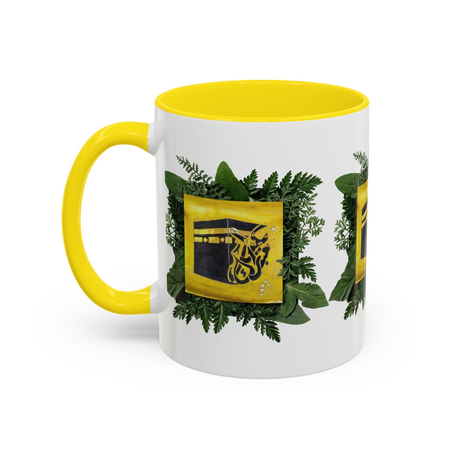 Kaaba Floral Accent Coffee Mug — Islamic Pilgrimage Hajj Umrah Gift (11/15 oz)