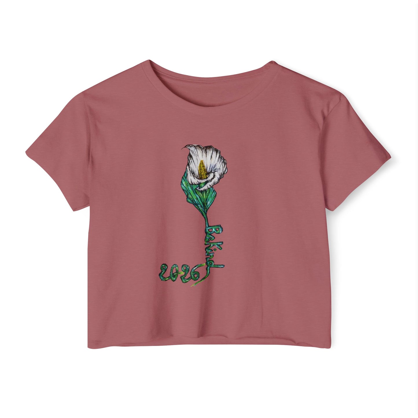 Women's Flower Graphic Crop Top - Perfect for Festivals