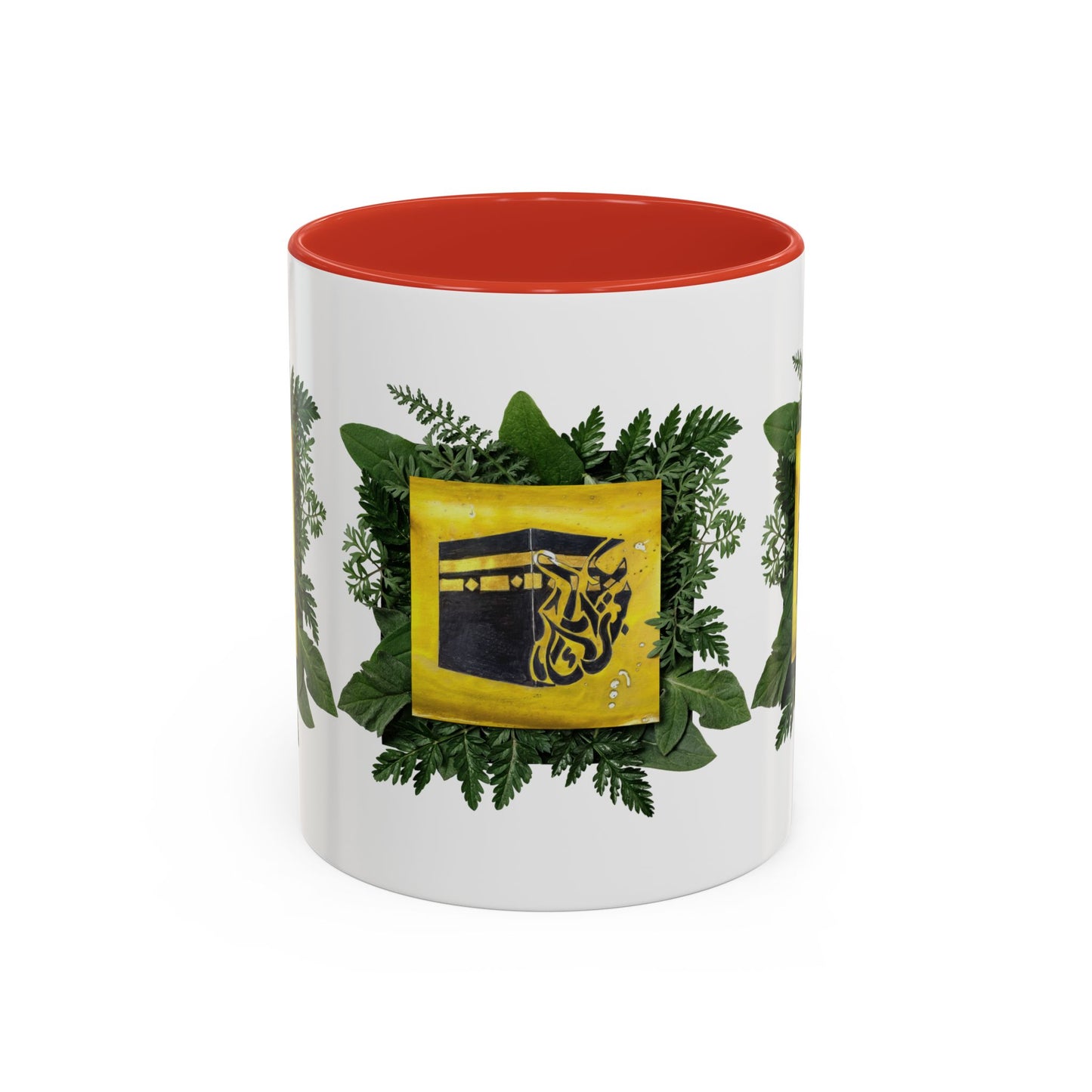 Kaaba Floral Accent Coffee Mug — Islamic Pilgrimage Hajj Umrah Gift (11/15 oz)