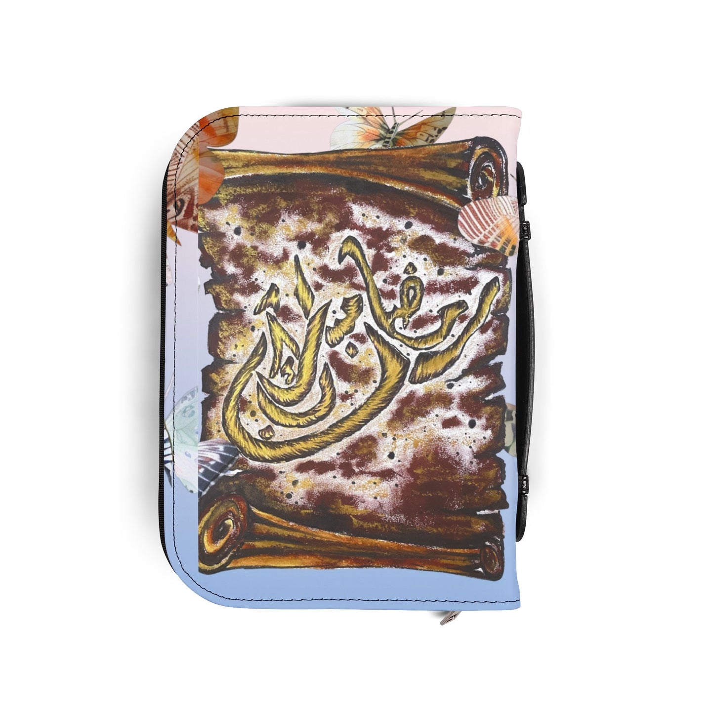 Bible Cover — Floral Scroll Design Zippered Bible Case