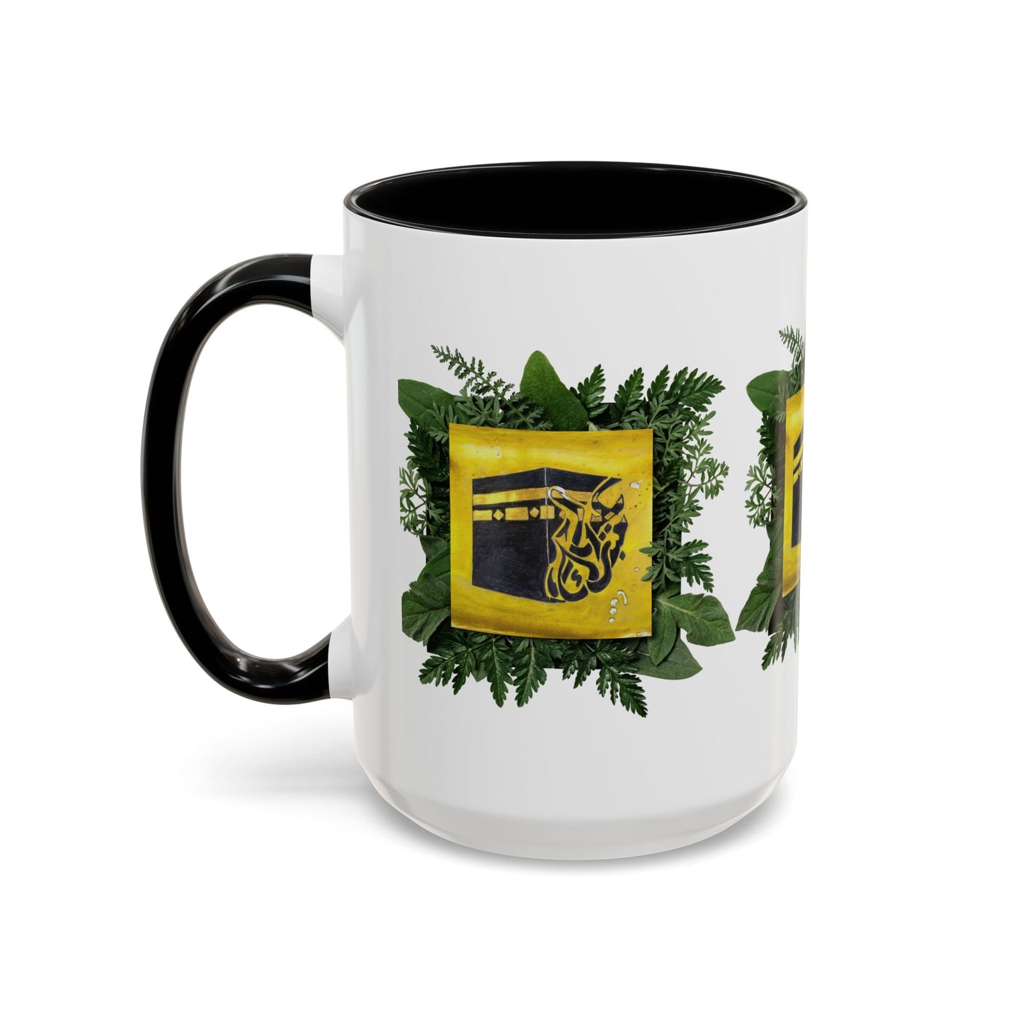 Kaaba Floral Accent Coffee Mug — Islamic Pilgrimage Hajj Umrah Gift (11/15 oz)