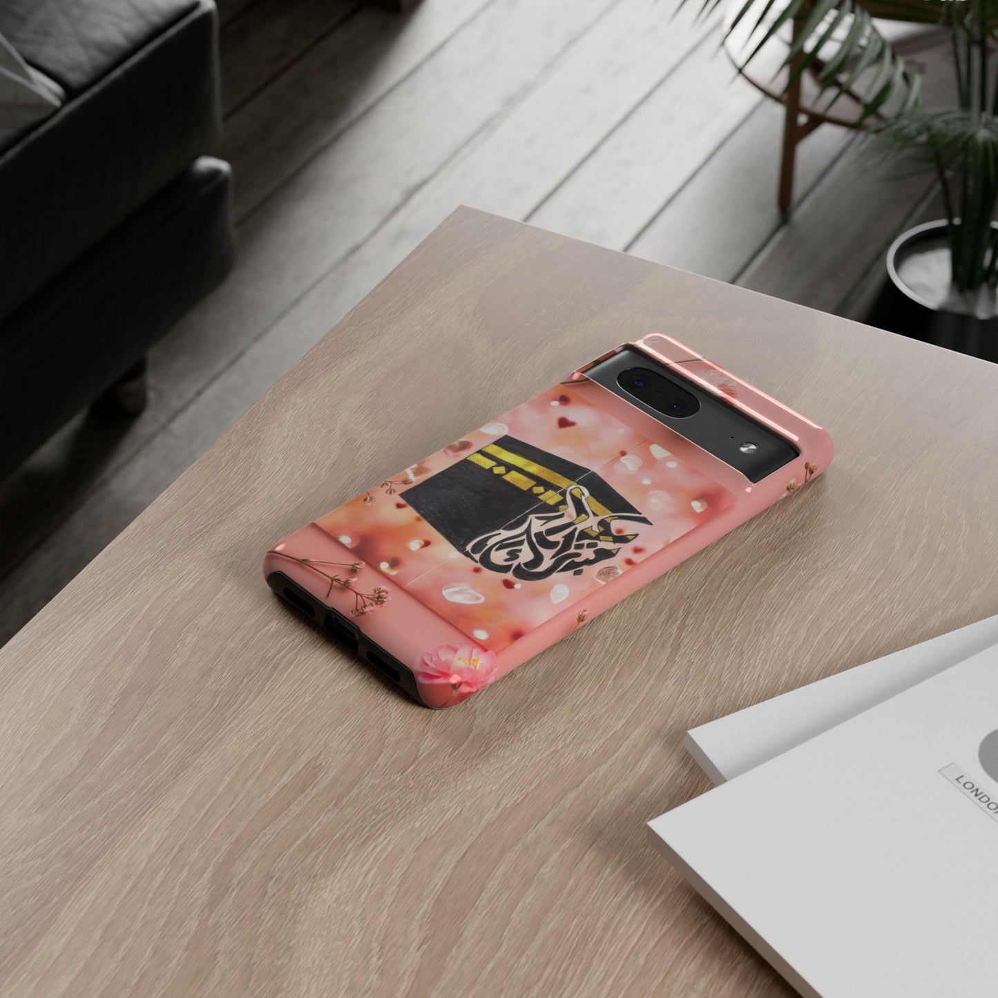 Kaaba Floral Phone Case – Pink Islamic Shrine Design