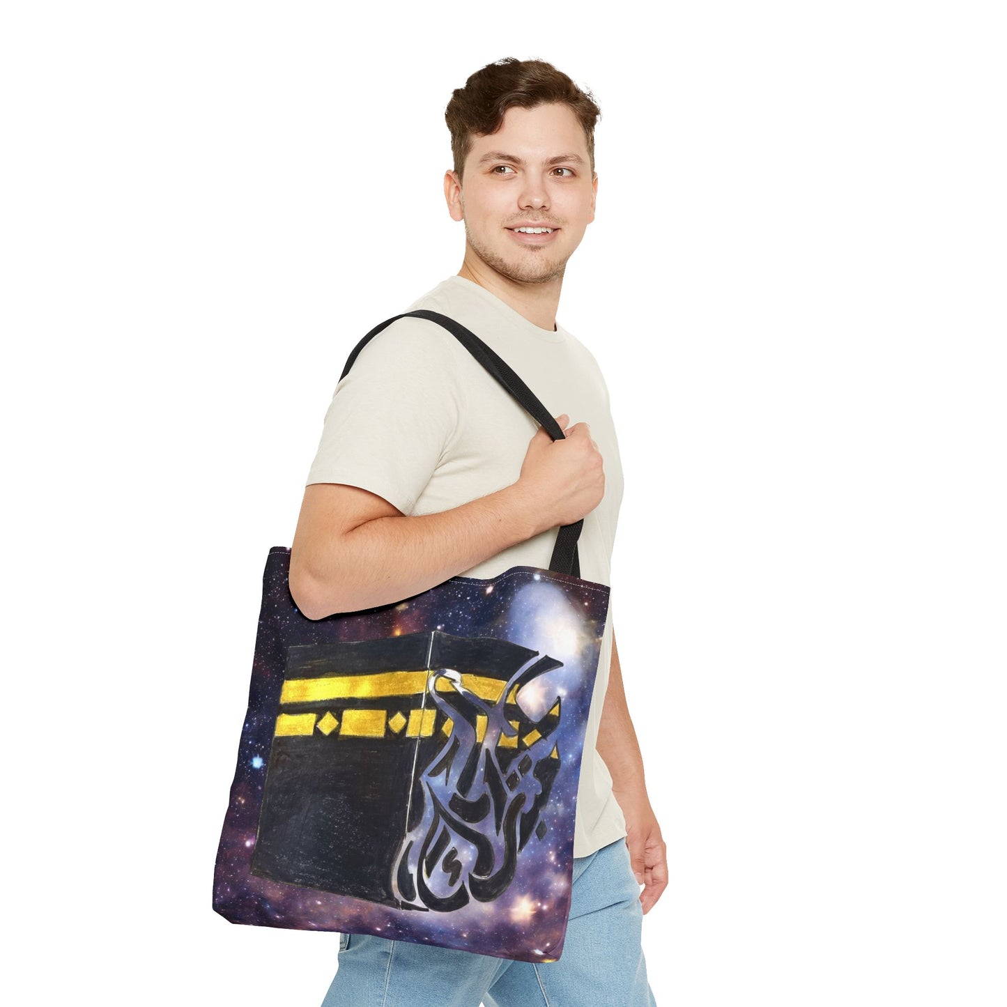 Kaaba Galaxy Tote Bag — Islamic Pilgrimage Hajj Umrah Canvas Tote