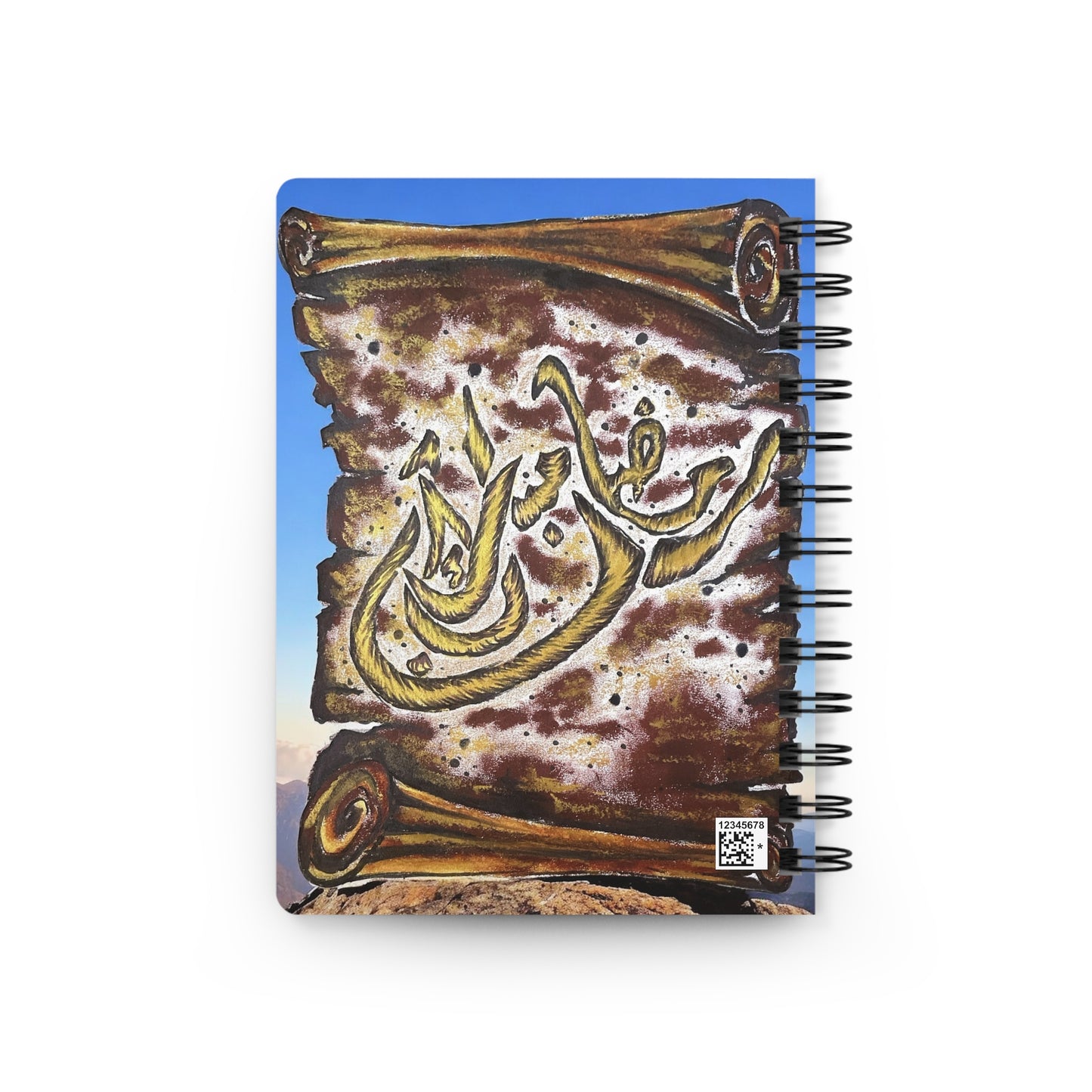 Arabic Calligraphy Spiral Journal — Vintage Scroll Notebook for Notes & Sketches