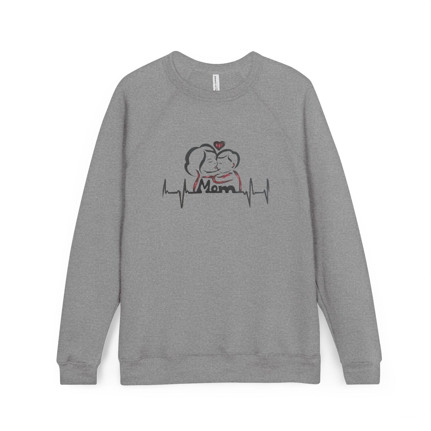 Heart Beat Mom Sweatshirt, Cozy Unisex Sweatshirt for Moms, Cute Gift for Mother's Day, Family Appreciation, Everyday Wear