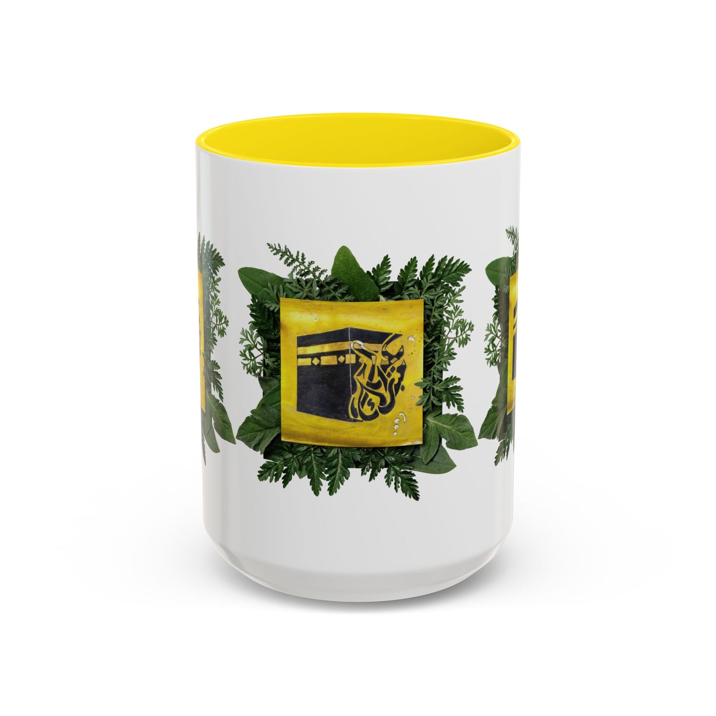 Kaaba Floral Accent Coffee Mug — Islamic Pilgrimage Hajj Umrah Gift (11/15 oz)