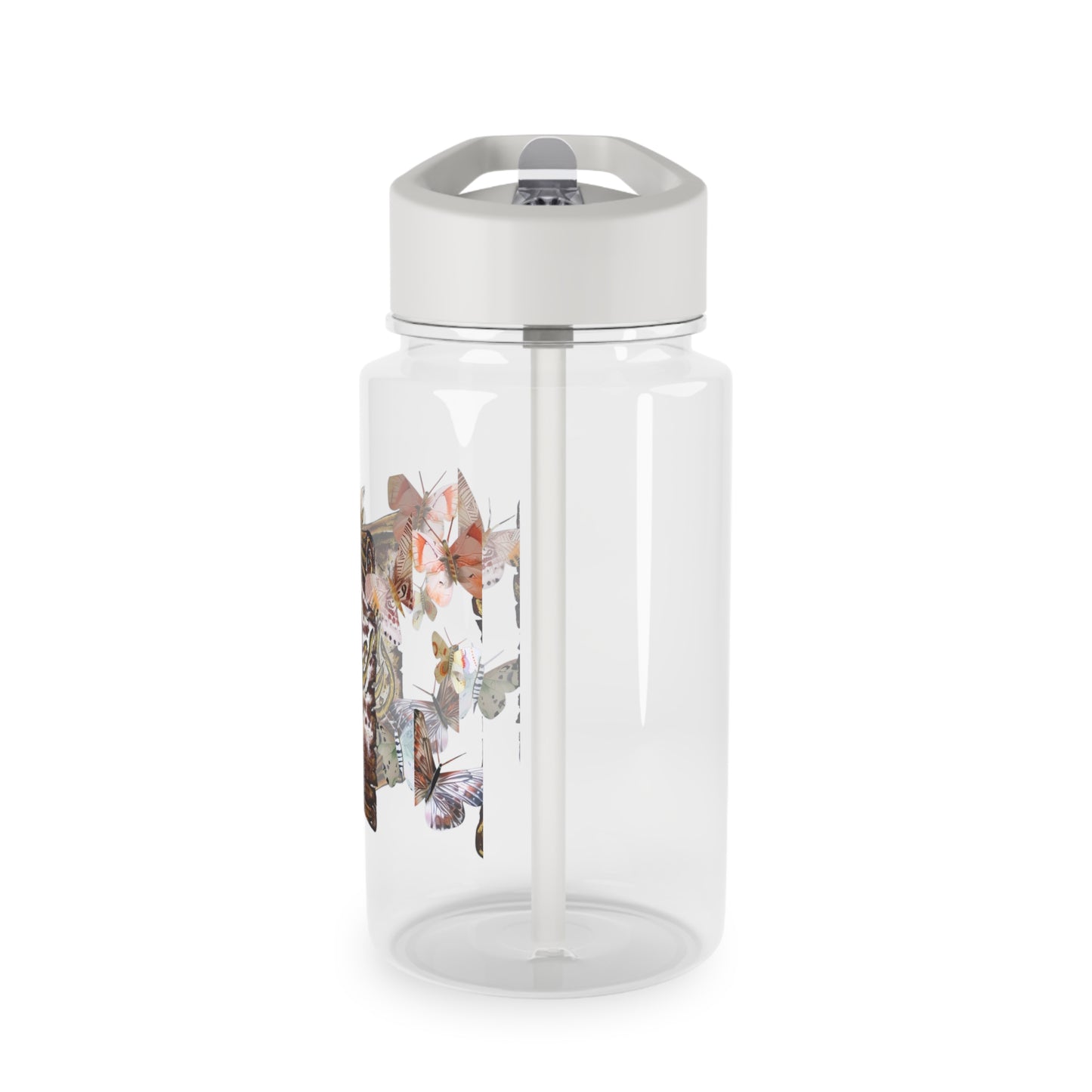 Butterfly Quran Scroll Tritan Water Bottle — Islamic Floral Calligraphy Design