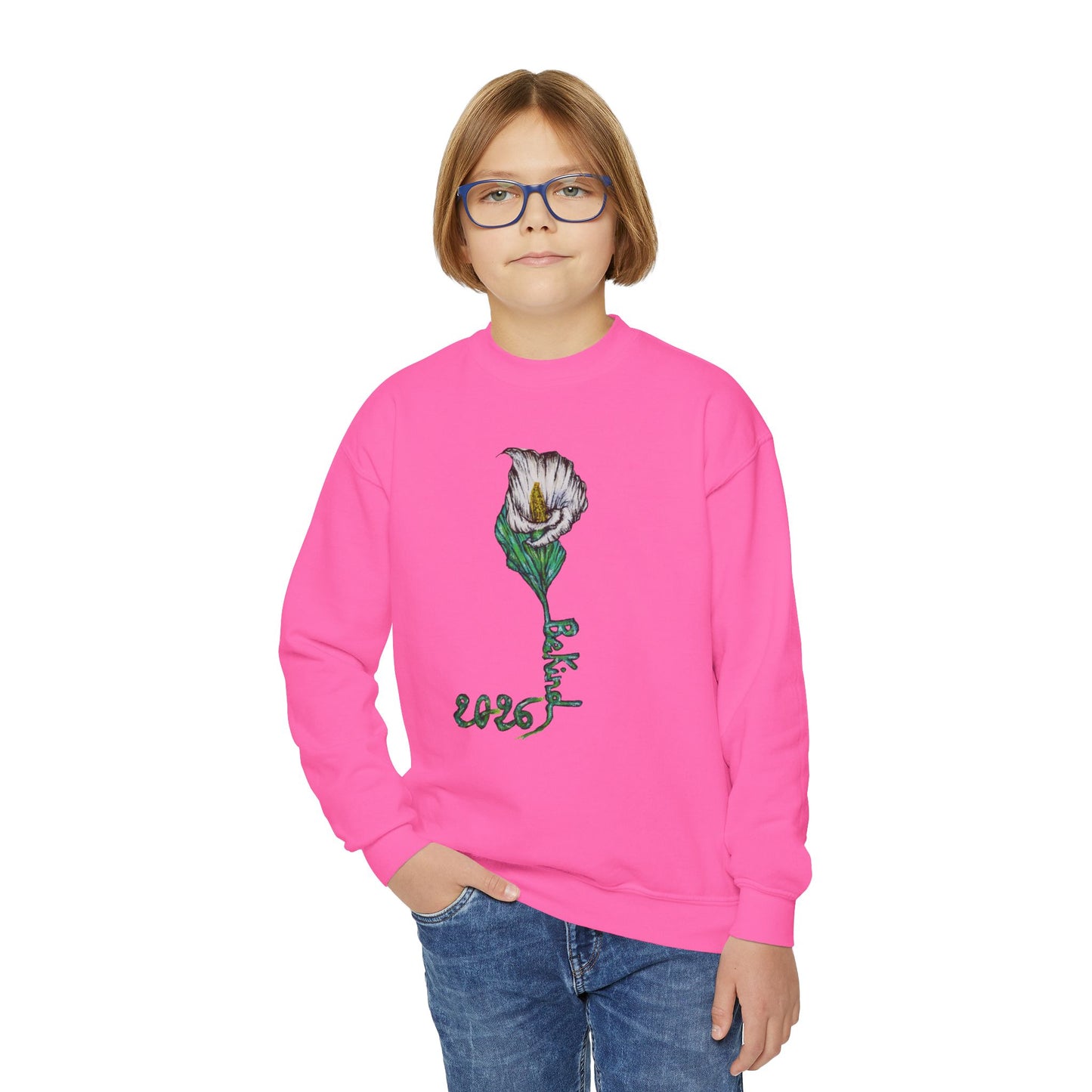 Flower Youth Crewneck Sweatshirt - Stylish & Cozy for All Seasons