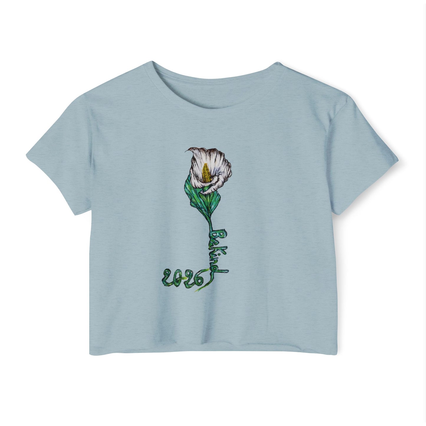 Women's Flower Graphic Crop Top - Perfect for Festivals