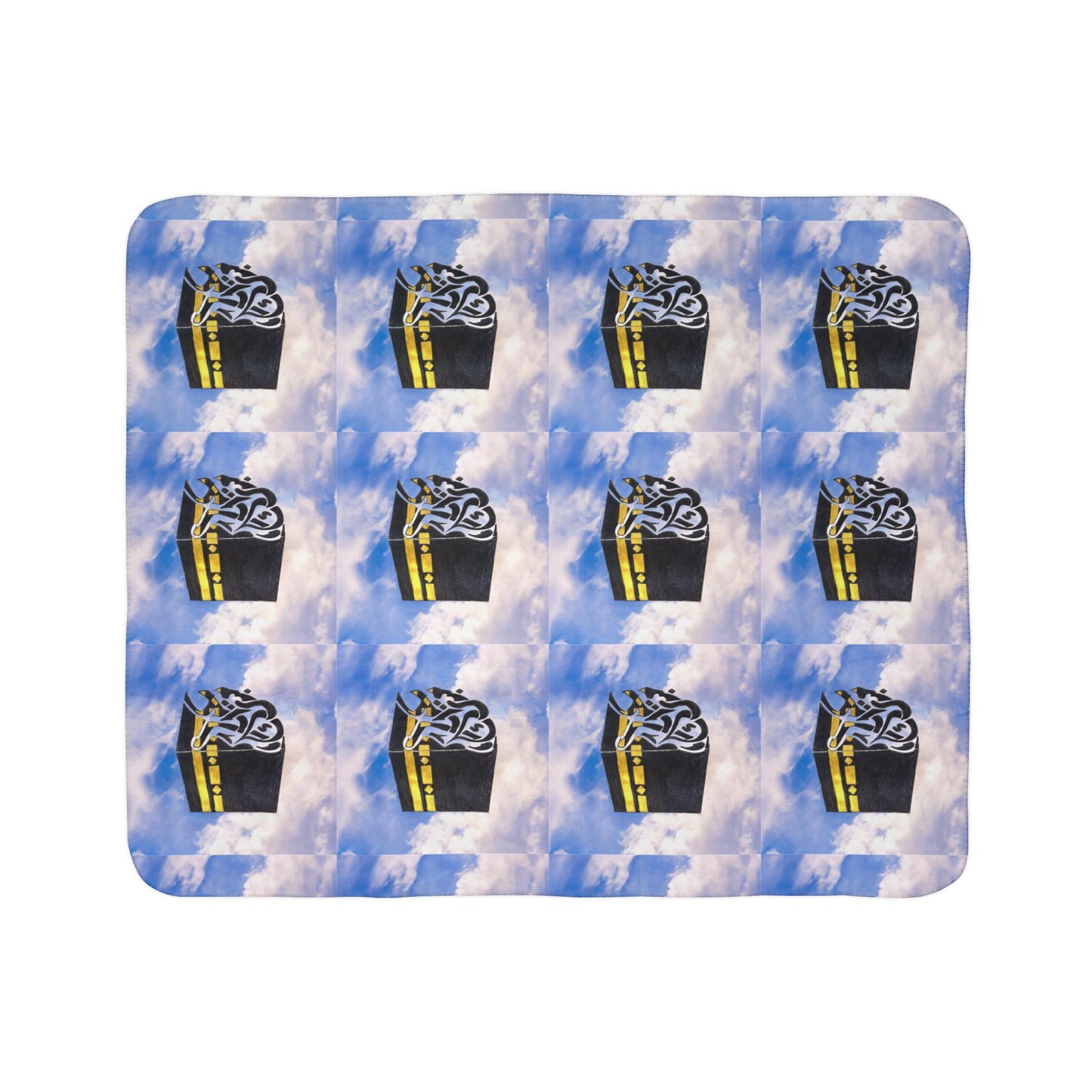 Kaaba Cloud Fleece Sherpa Blanket – Islamic Pilgrimage Prayer Throw