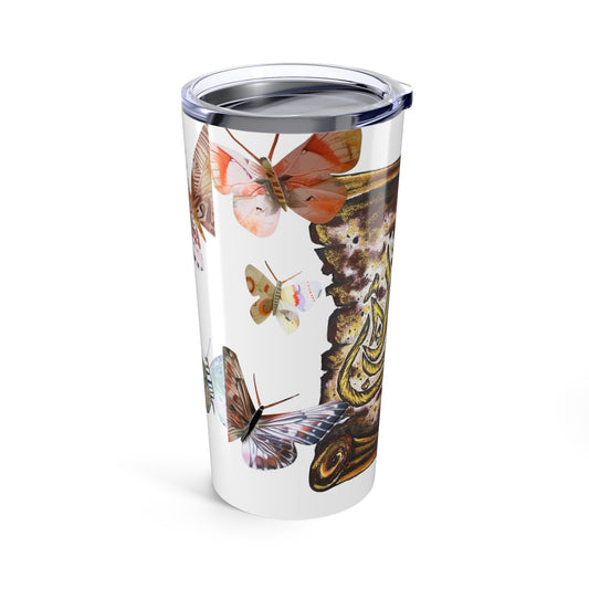 20oz Butterfly Art Tumbler — Floral Calligraphy Travel Cup