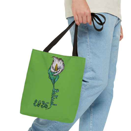 Floral Green Tote Bag - Unique Art Design for Everyday Use