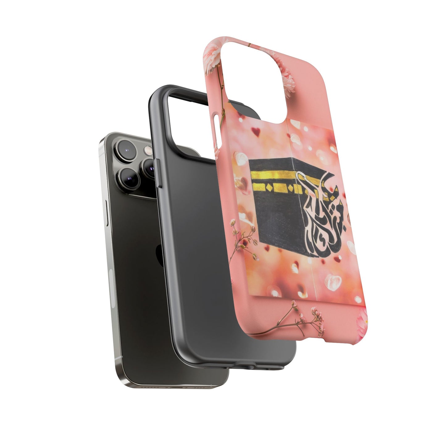 Kaaba Floral Phone Case – Pink Islamic Shrine Design